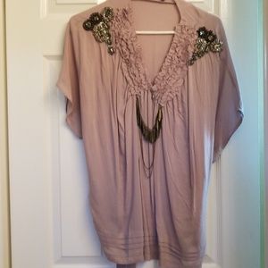 TOV Holy short sleeve Med/Large dressy blouse.